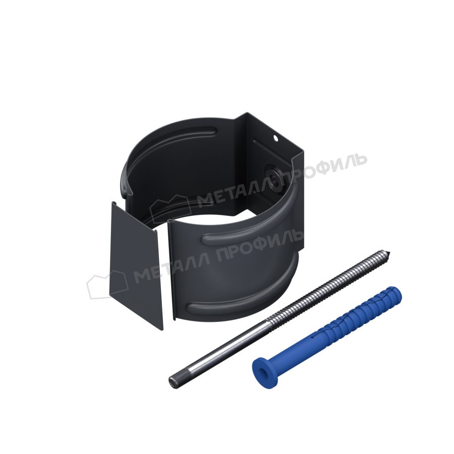 Держатель трубы (на кирпич) МЕТАЛЛ ПРОФИЛЬ GS lite D90 Ral 7024