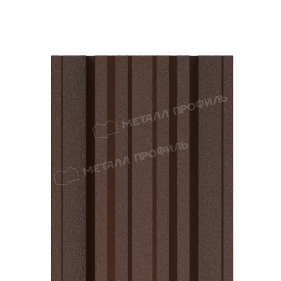 Штакетник металлический МЕТАЛЛ ПРОФИЛЬ TRAPEZE-T 16,5х118 (VALORI-20-Brown-0.5)